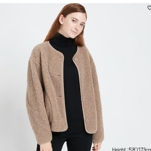 Uniqlo Pile-Lined Fleece Crew-Neck Cardigan